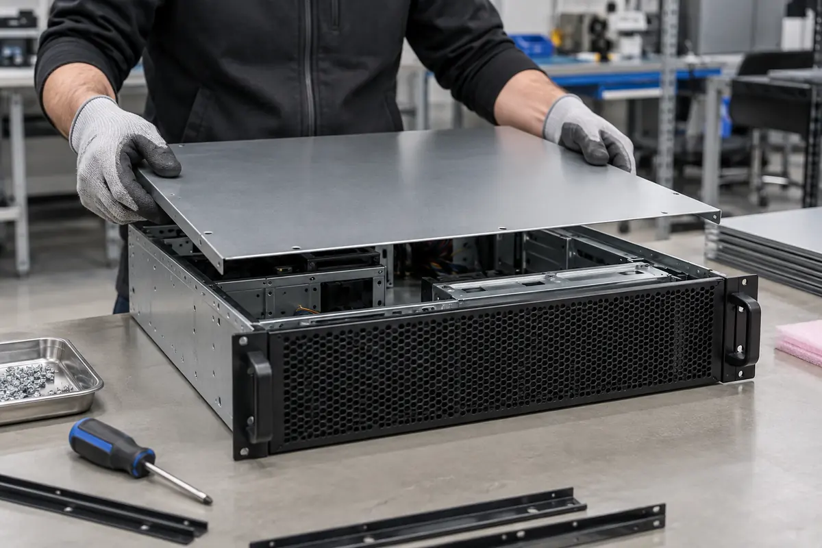 unbranded chassis assembly showing panels and internal mounting interfaces