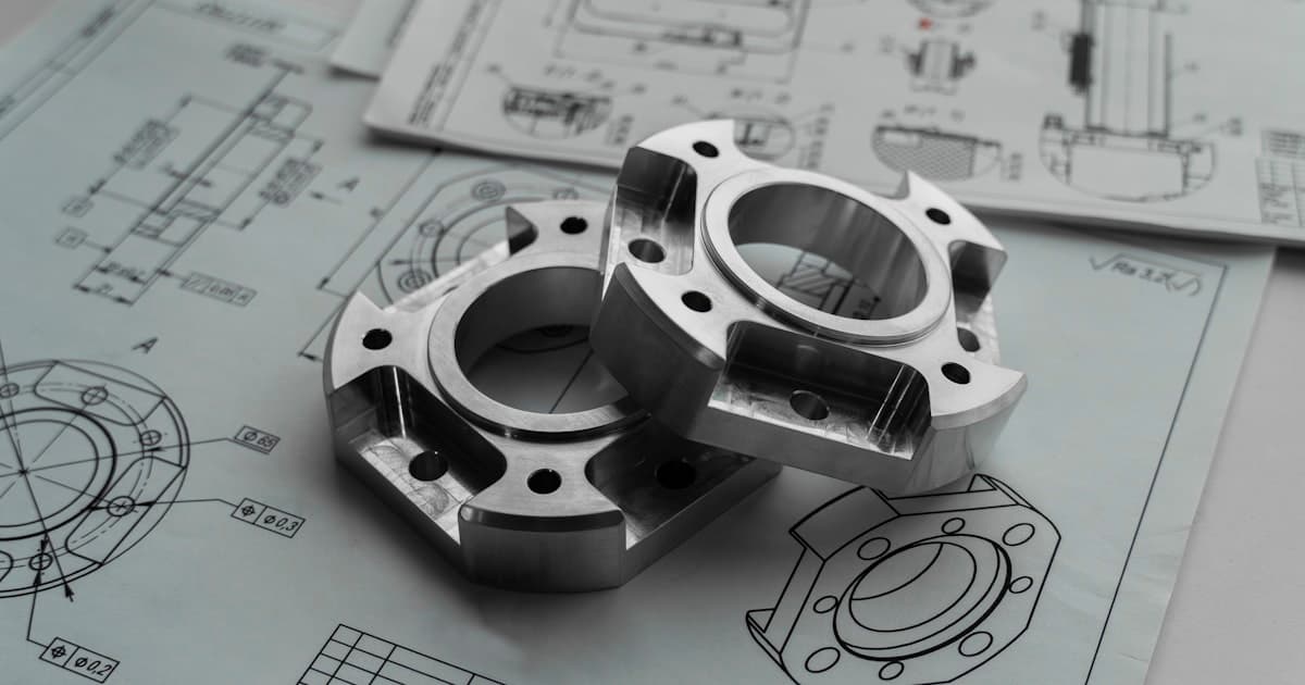 Engineering drawing and CAD model for CNC part design