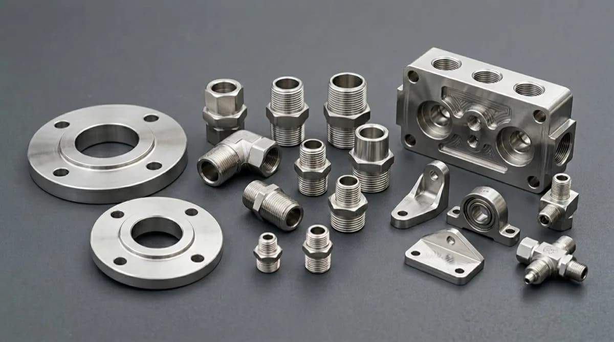 316L stainless steel CNC machined parts — cost-effective corrosion resistance for mild environments.