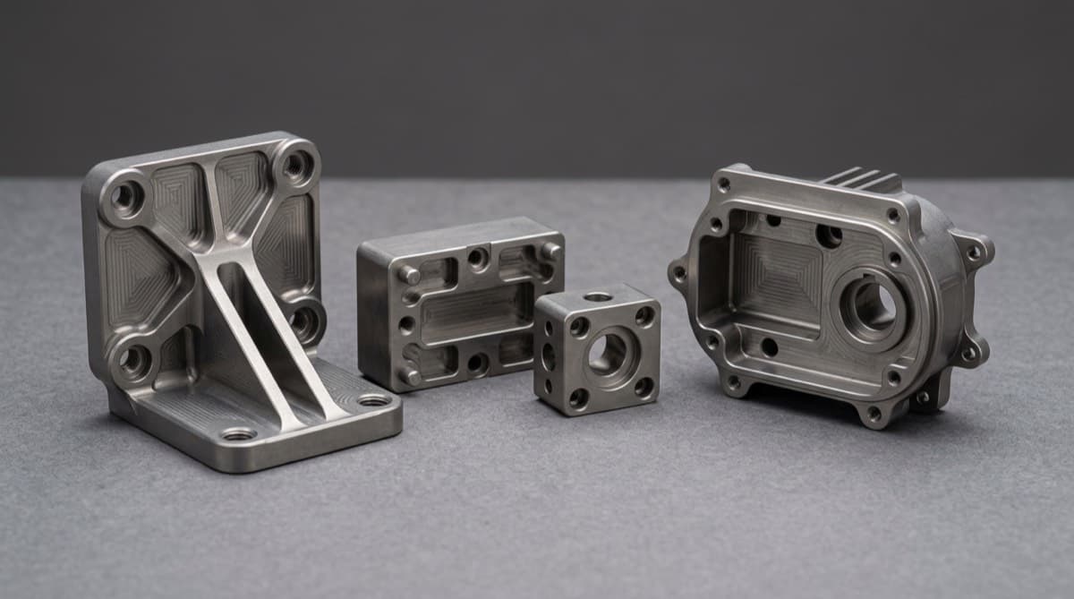 Ti-6Al-4V titanium CNC machined parts — 45% lighter than stainless steel with superior chloride and seawater corrosion resistance.