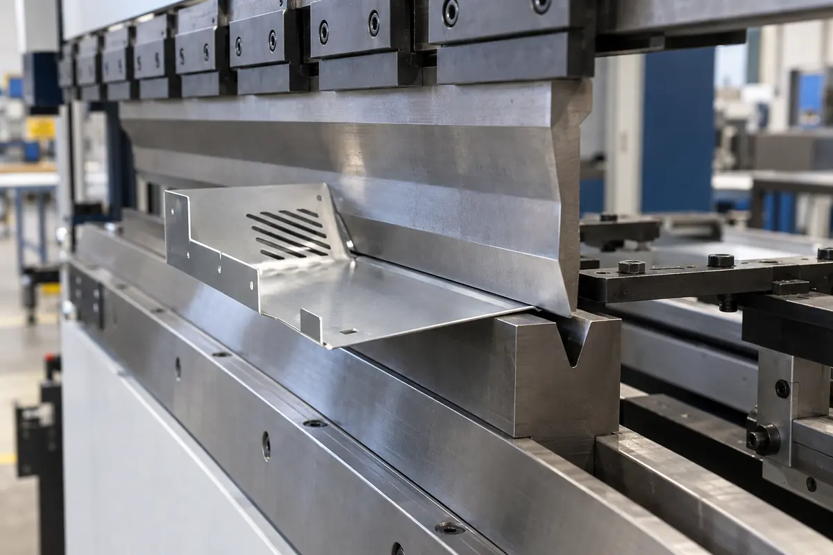 formed sheet metal components organized by cutting and bending stage