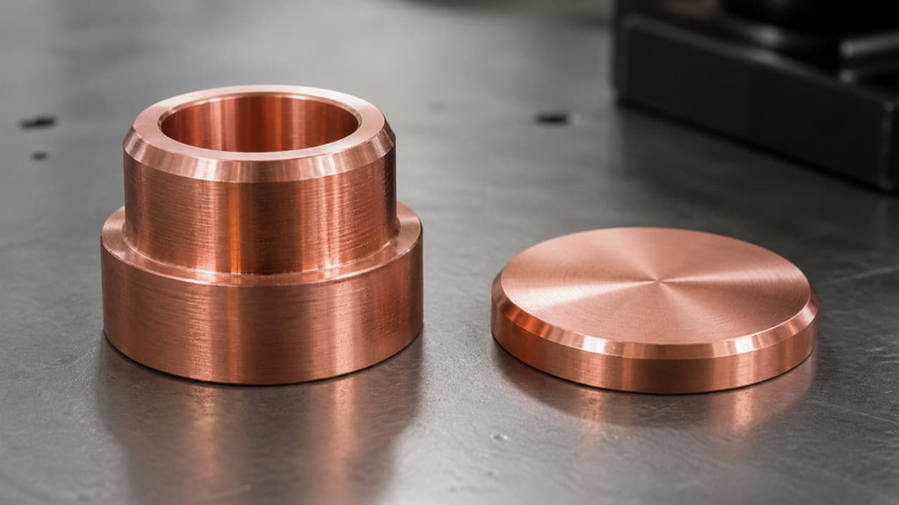 Machined copper-alloy bushing and disc with turned surfaces